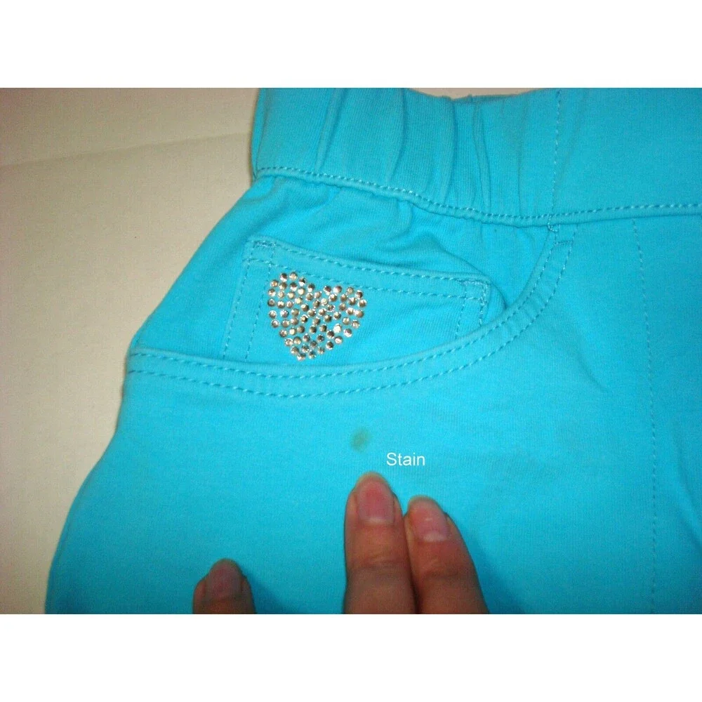 Womens Quacker Factory Dream Jeannes S Capri Turquoise Blue Pull On Pants Rhines - Picture 5 of 10